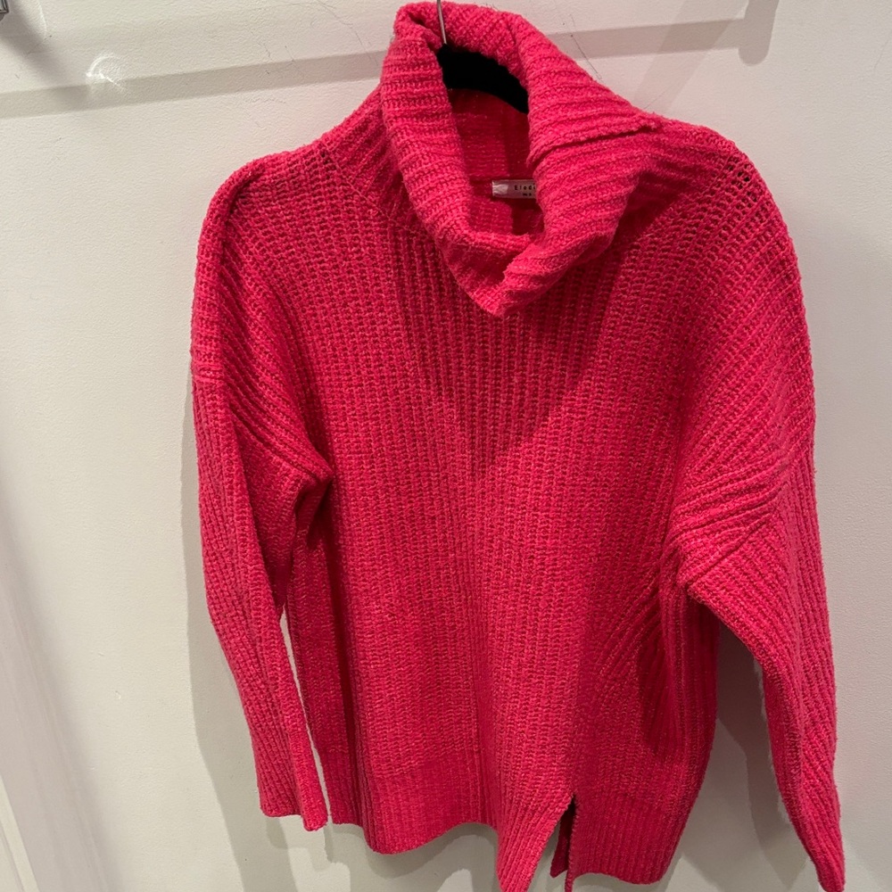 Eloide Vibrant Pink Cowl Neck Sweater